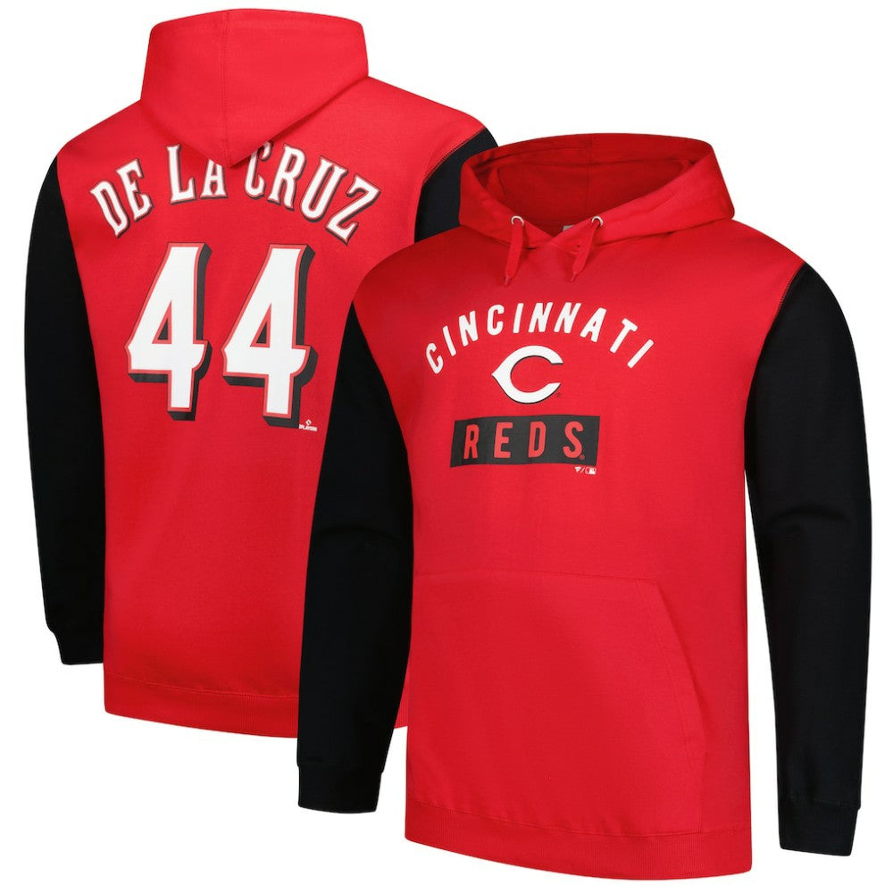 MLB Elly De La Cruz Cincinnati Reds Profile Big & Tall Fleece Pullover Hoodie