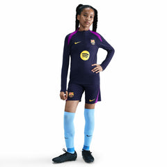 Barcelona Youth 2025/26 Strike Drill Quarter-Zip Dri-FIT Long Sleeve Top - Nike Navy
