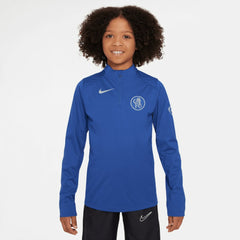 Chelsea Youth 2025/26 Strike Drill Quarter-Zip Dri-FIT Long Sleeve Top - Nike Blue