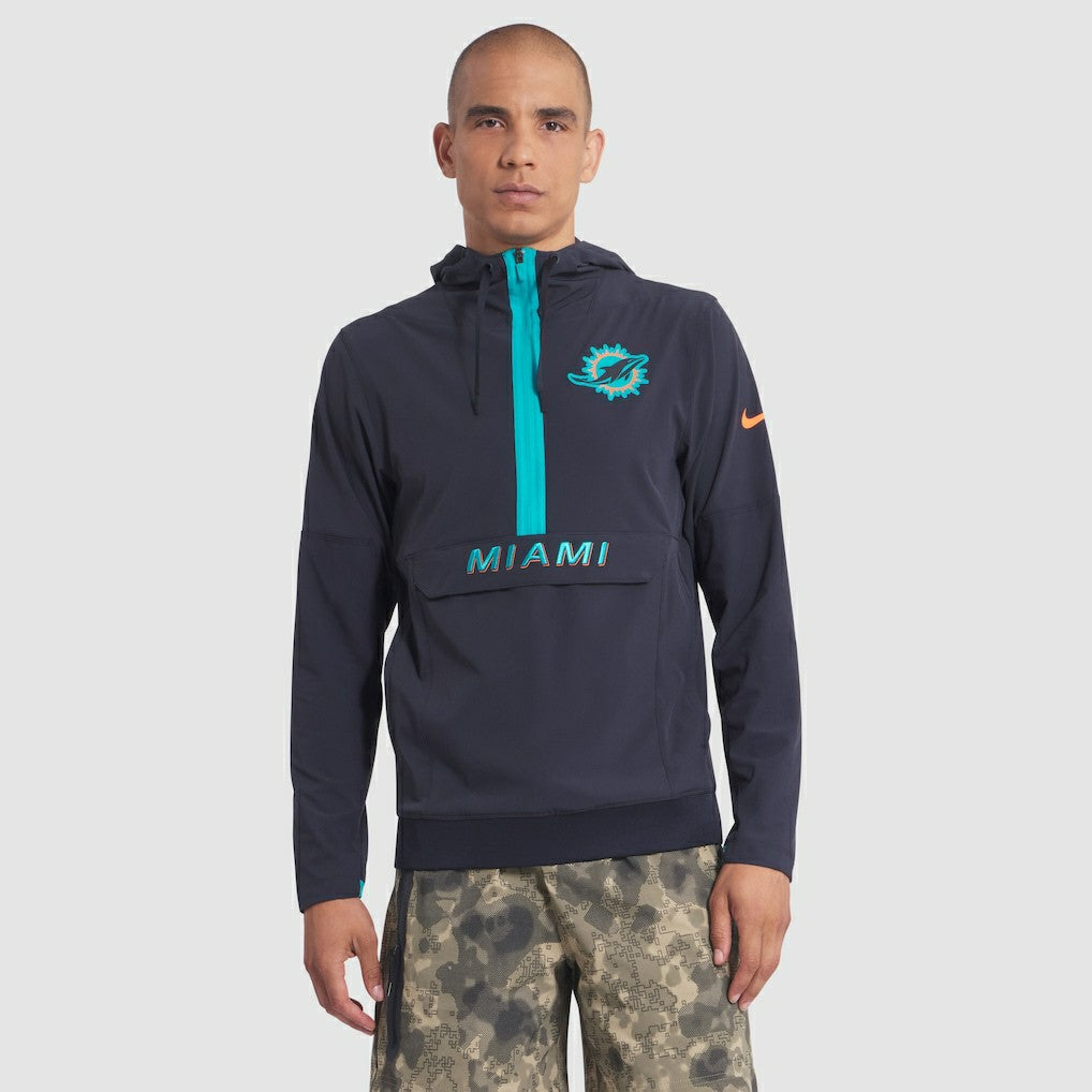 2025 Rivalries Collection Sideline Anorak Half-Zip Hoodie Jacket - Miami Dolphins