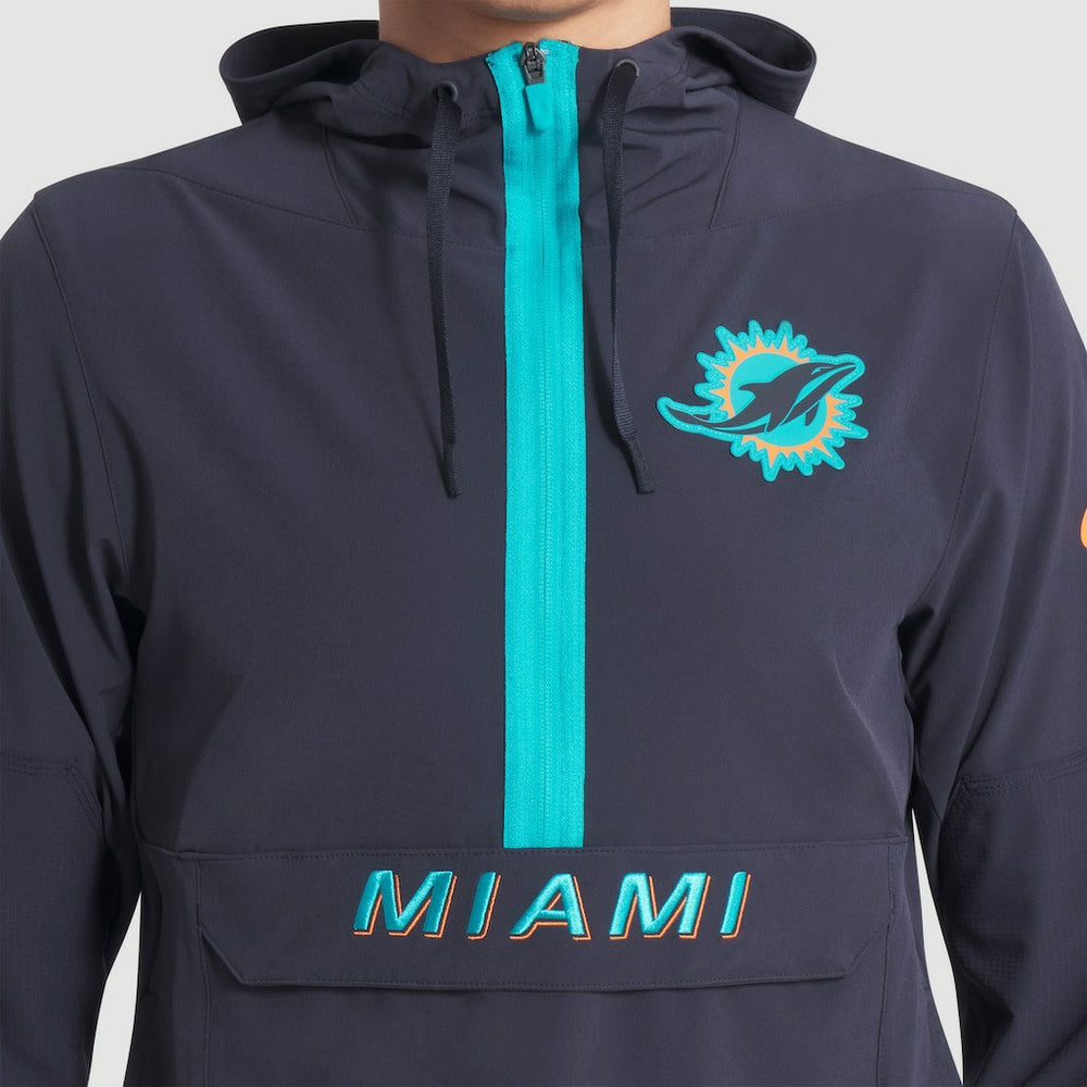 2025 Rivalries Collection Sideline Anorak Half-Zip Hoodie Jacket - Miami Dolphins