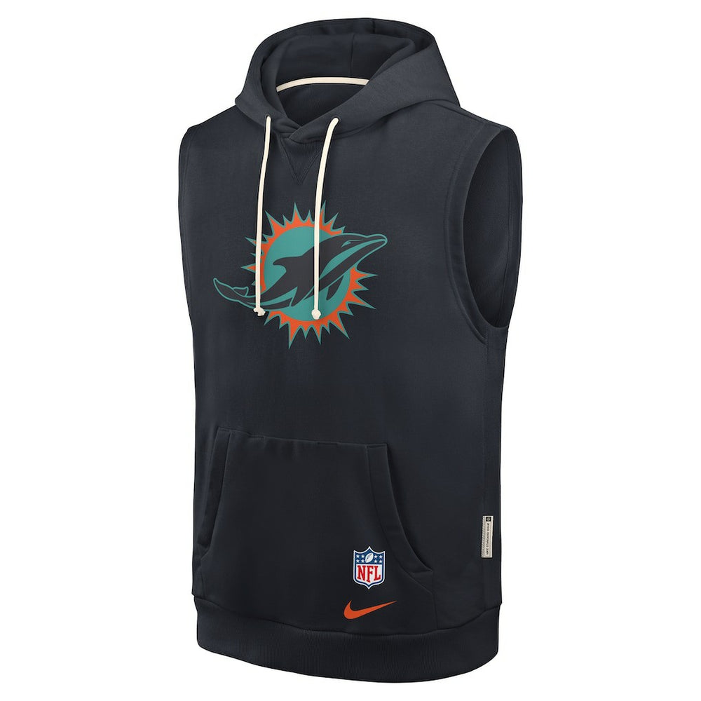 2025 Rivalries Collection Standard Issue Sideline Dri-FIT Sleeveless Hoodie - Miami Dolphins