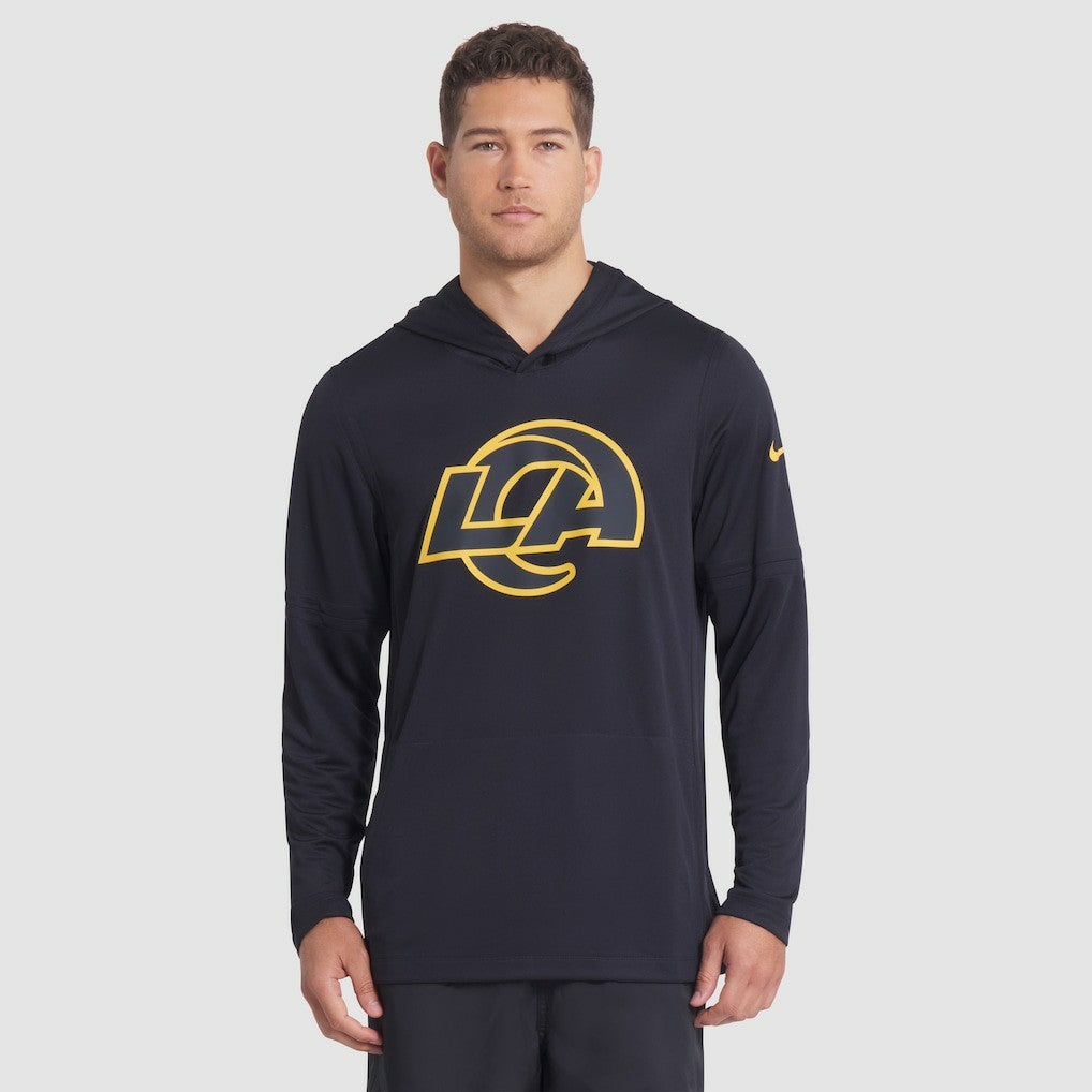 2025 Rivalries Collection Sideline Dri-FIT Long Sleeve Hoodie T-Shirt - Los Angeles Rams