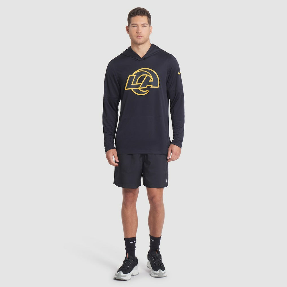 2025 Rivalries Collection Sideline Dri-FIT Long Sleeve Hoodie T-Shirt - Los Angeles Rams