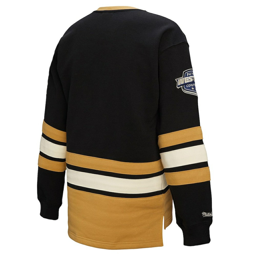 NHL Black Vegas Golden Knights Mitchell & Ness Women's Heritage Lace-Up Pullover Sweatshirt