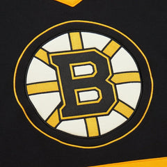 NHL Black Boston Bruins Mitchell & Ness Women's Heritage Lace-Up Pullover Sweatshirt