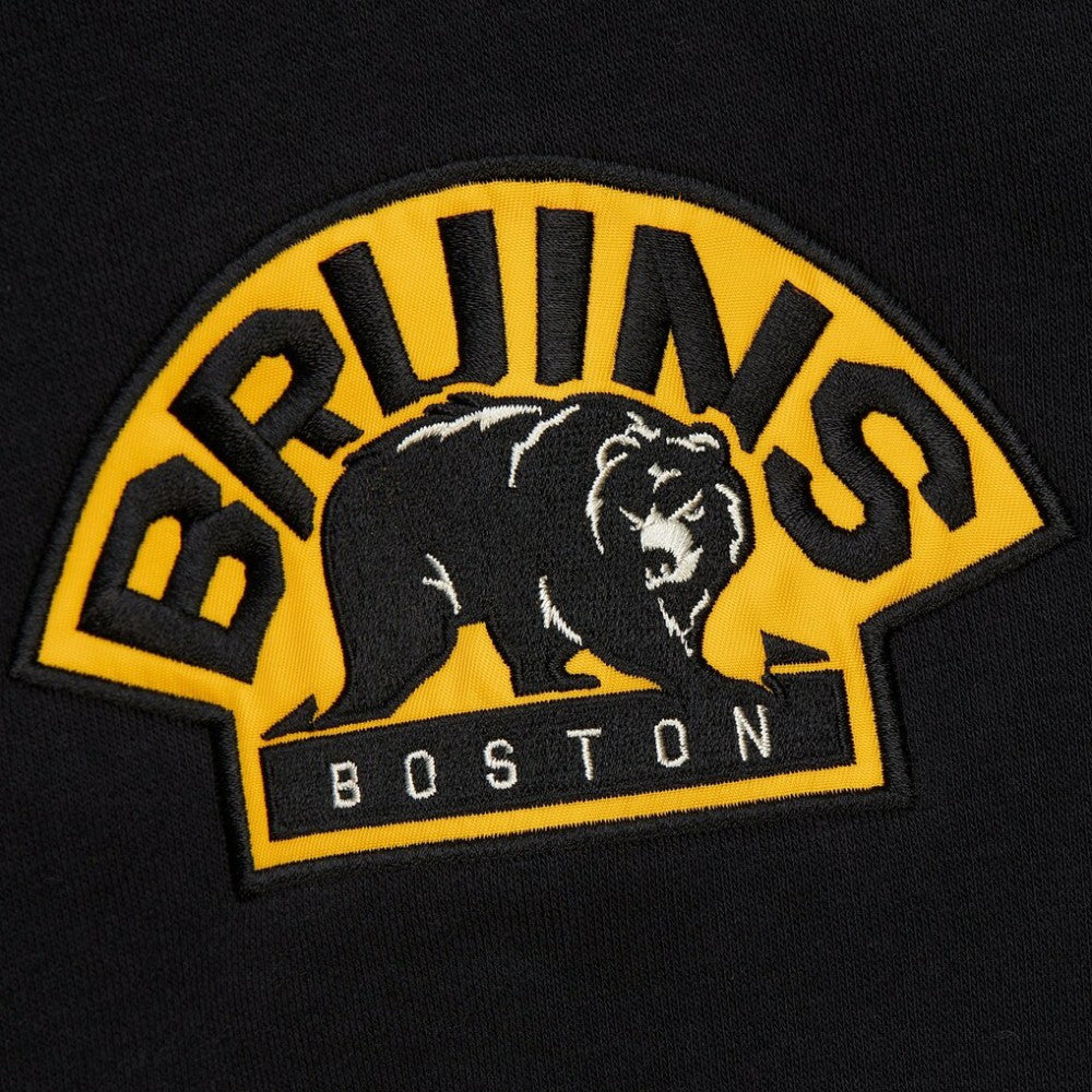 NHL Black Boston Bruins Mitchell & Ness Women's Heritage Lace-Up Pullover Sweatshirt