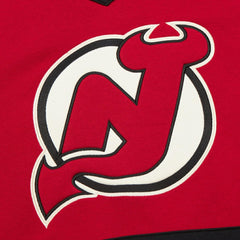 NHL Red New Jersey Devils Mitchell & Ness Women's Heritage Lace-Up Pullover Sweatshirt