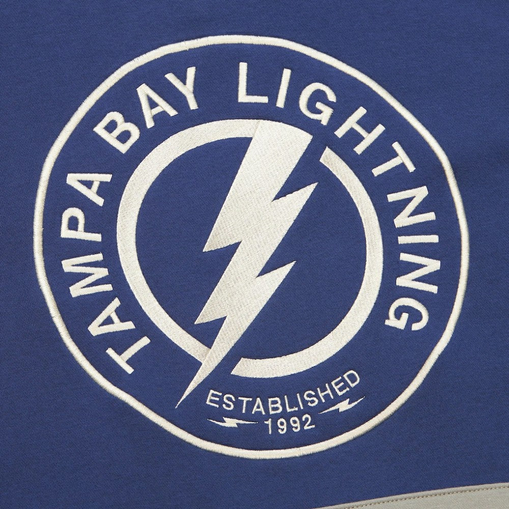 NHL Blue Tampa Bay Lightning Mitchell & Ness Women's Heritage Lace-Up Pullover Sweatshirt
