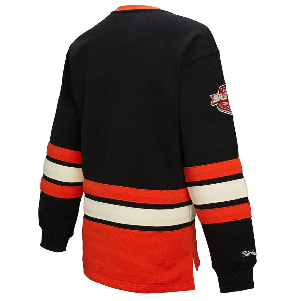 NHL Black Philadelphia Flyers Mitchell & Ness Women's Heritage Lace-Up Pullover Sweatshirt