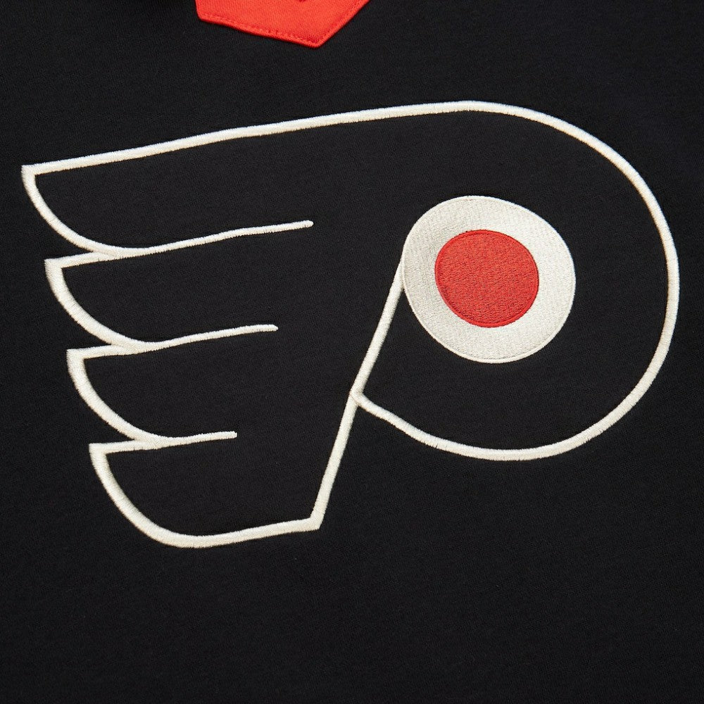 NHL Black Philadelphia Flyers Mitchell & Ness Women's Heritage Lace-Up Pullover Sweatshirt