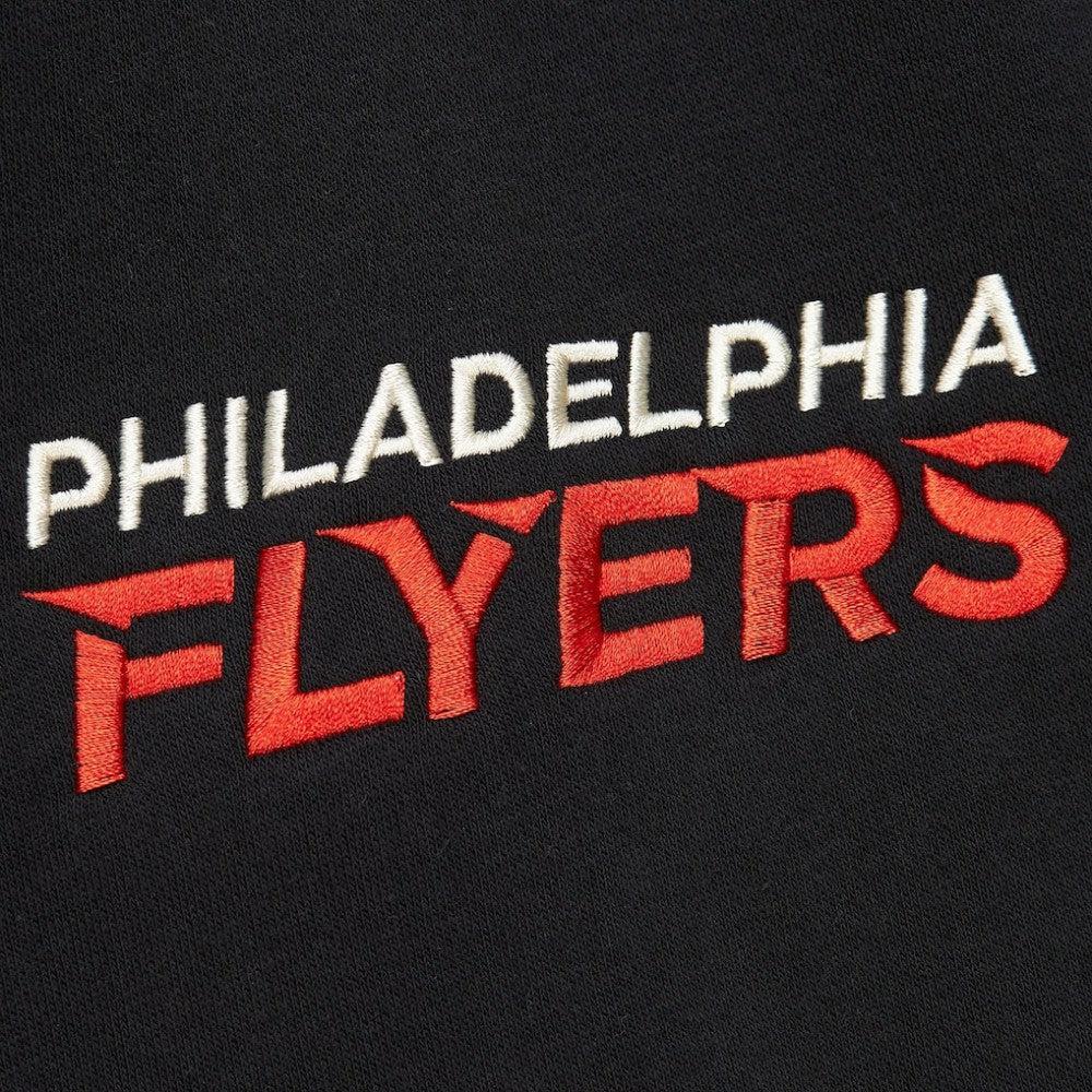 NHL Black Philadelphia Flyers Mitchell & Ness Women's Heritage Lace-Up Pullover Sweatshirt