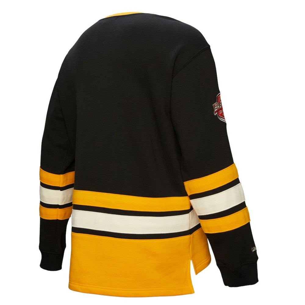NHL Black Boston Bruins Heritage Lace-Up Pullover Sweatshirt