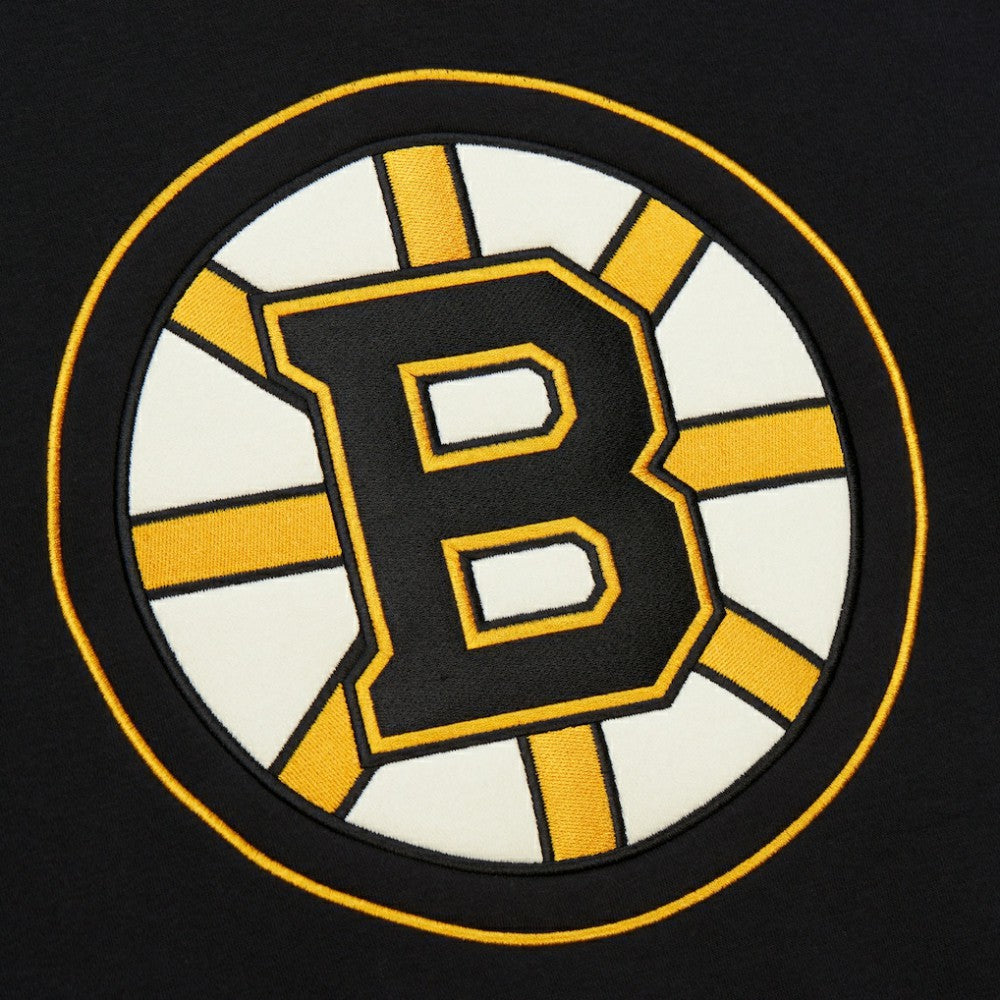 NHL Black Boston Bruins Heritage Lace-Up Pullover Sweatshirt