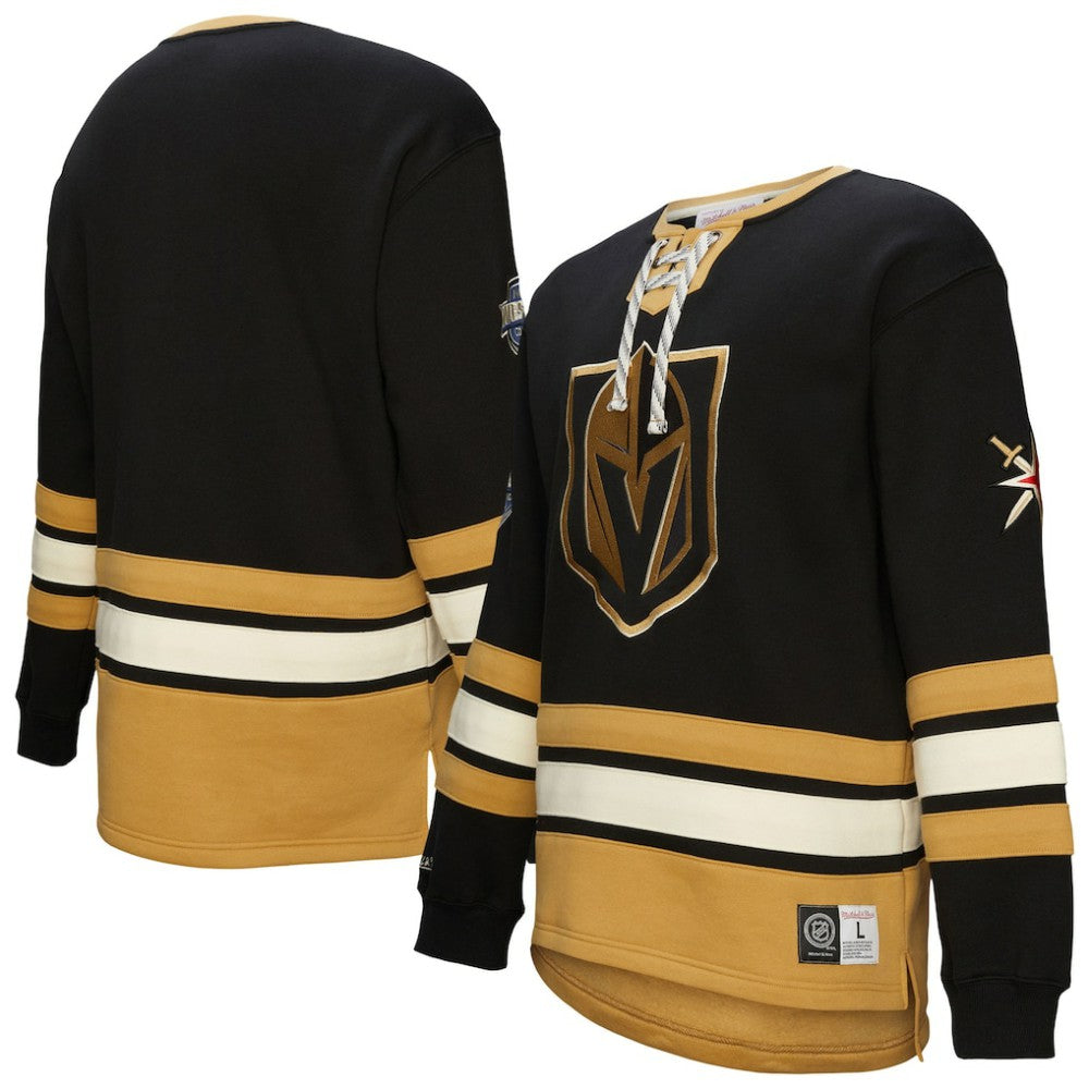 NHL Black Vegas Golden Knights Heritage Lace-Up Pullover Sweatshirt