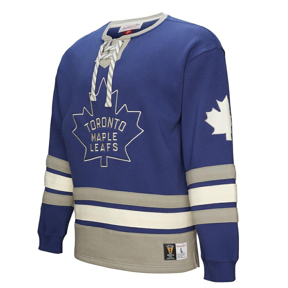 NHL Blue Toronto Maple Leafs Heritage Lace-Up Pullover Sweatshirt
