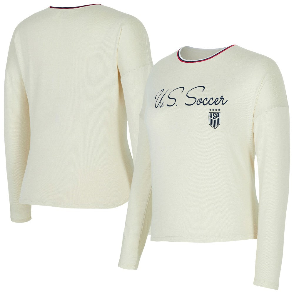 USWNT Concepts Sport Women's Kaki Hacci Knit Pullover Sweatshirt -  Cream