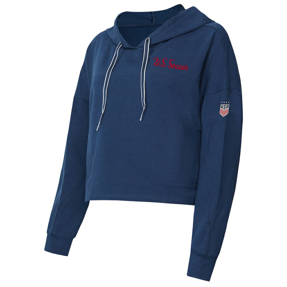USWNT Concepts Sport Women's Elevation Tri-Blend Long Sleeve Pullover Hoodie -  Navy