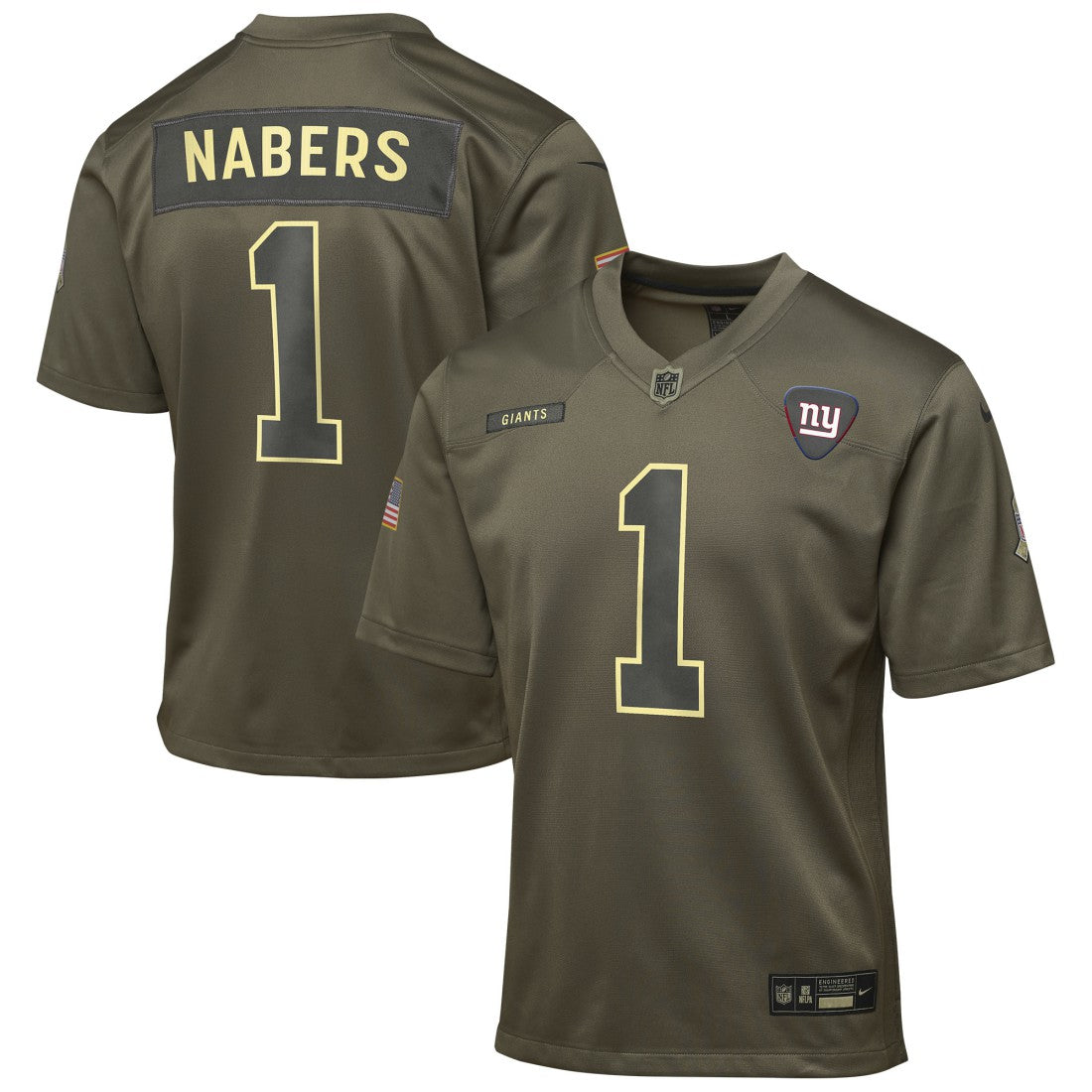Malik Nabers  Youth 2025 Salute to Service Game Jersey - New York Giants