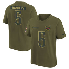 Jayden Daniels  Youth 2025 Salute to Service Name & Number T-Shirt - Washington Commanders