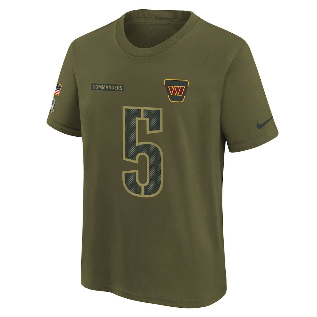 Jayden Daniels  Youth 2025 Salute to Service Name & Number T-Shirt - Washington Commanders