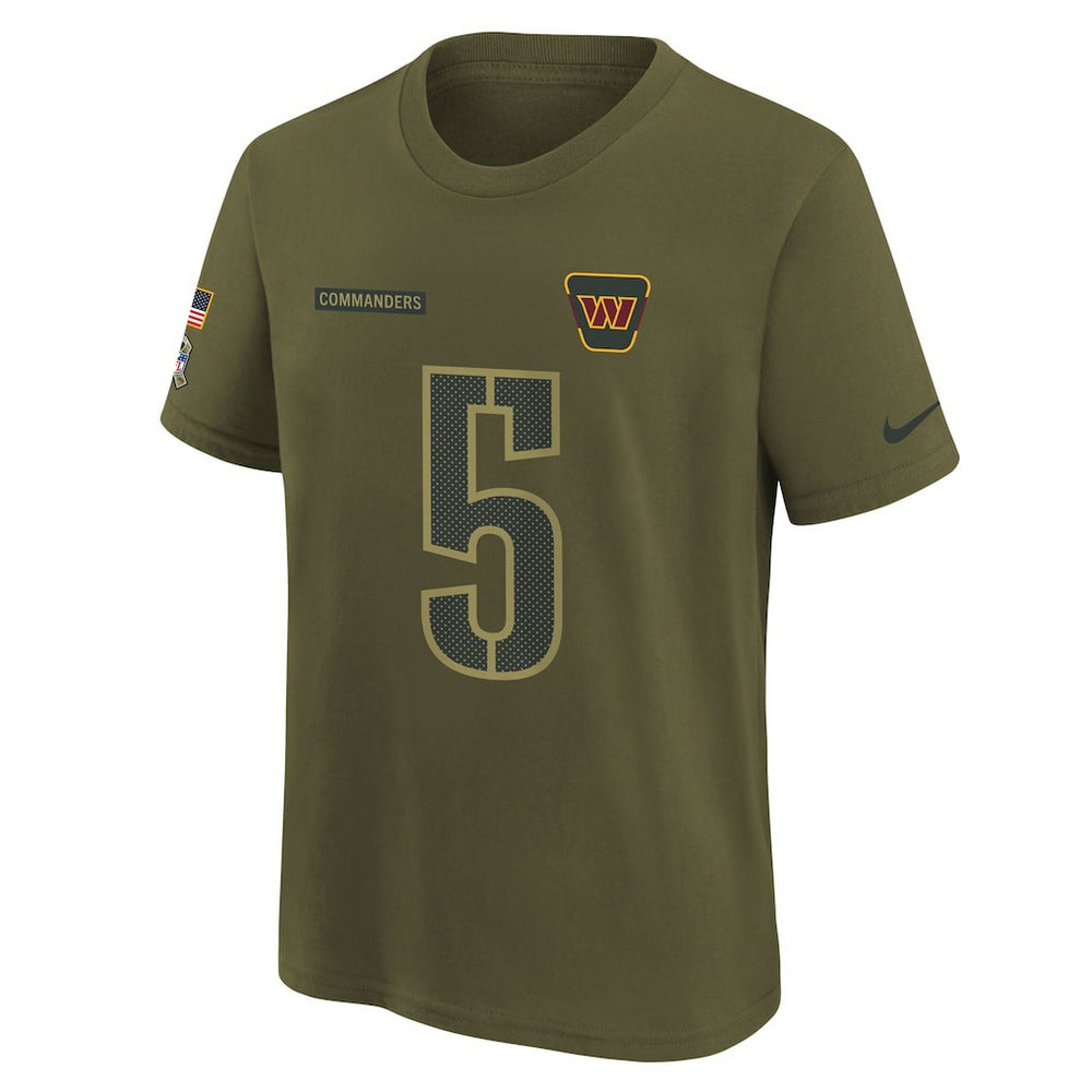 Jayden Daniels  Youth 2025 Salute to Service Name & Number T-Shirt - Washington Commanders