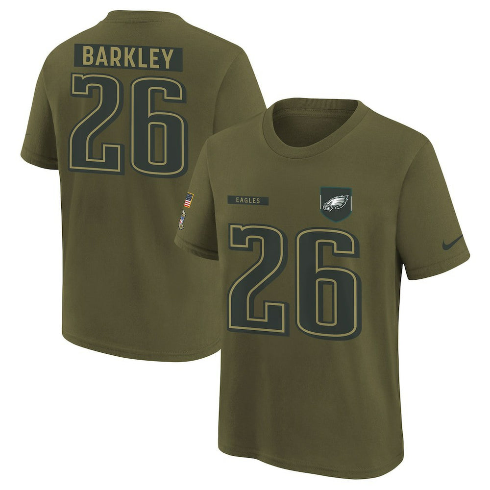Saquon Barkley  Youth 2025 Salute to Service Name & Number T-Shirt - Philadelphia Eagles