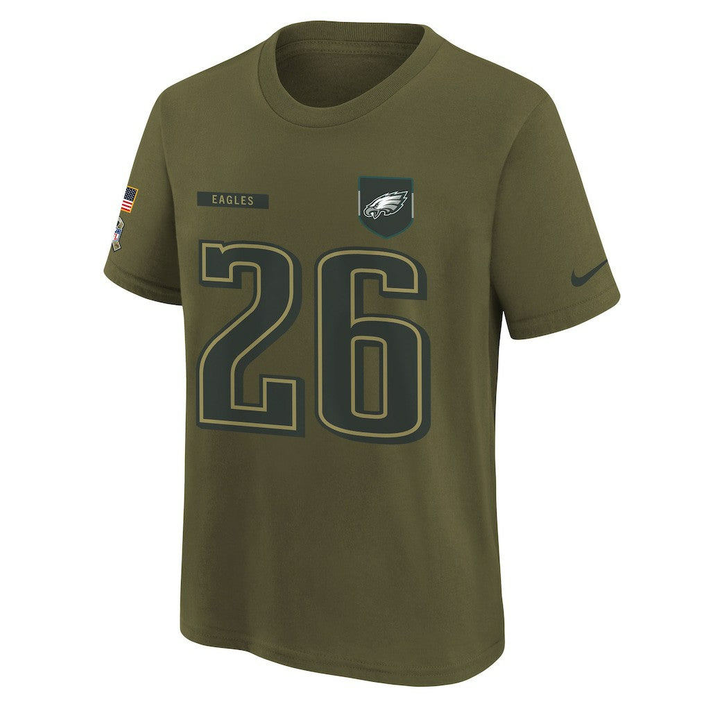Saquon Barkley  Youth 2025 Salute to Service Name & Number T-Shirt - Philadelphia Eagles