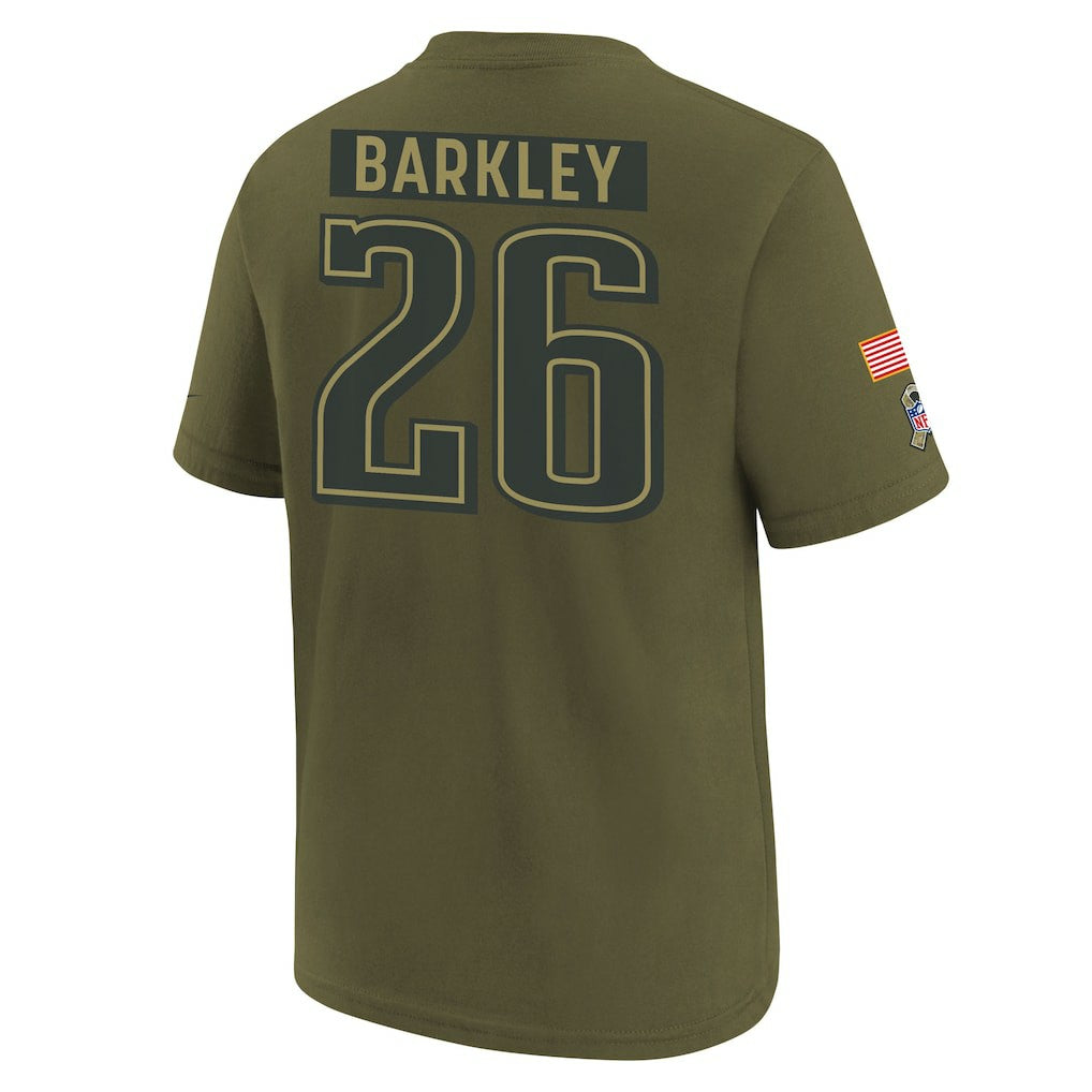 Saquon Barkley  Youth 2025 Salute to Service Name & Number T-Shirt - Philadelphia Eagles