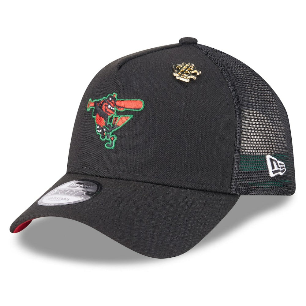 MLB Baltimore Orioles New Era 2025 Big League Chew A-Frame 9FORTY Adjustable Trucker Hat