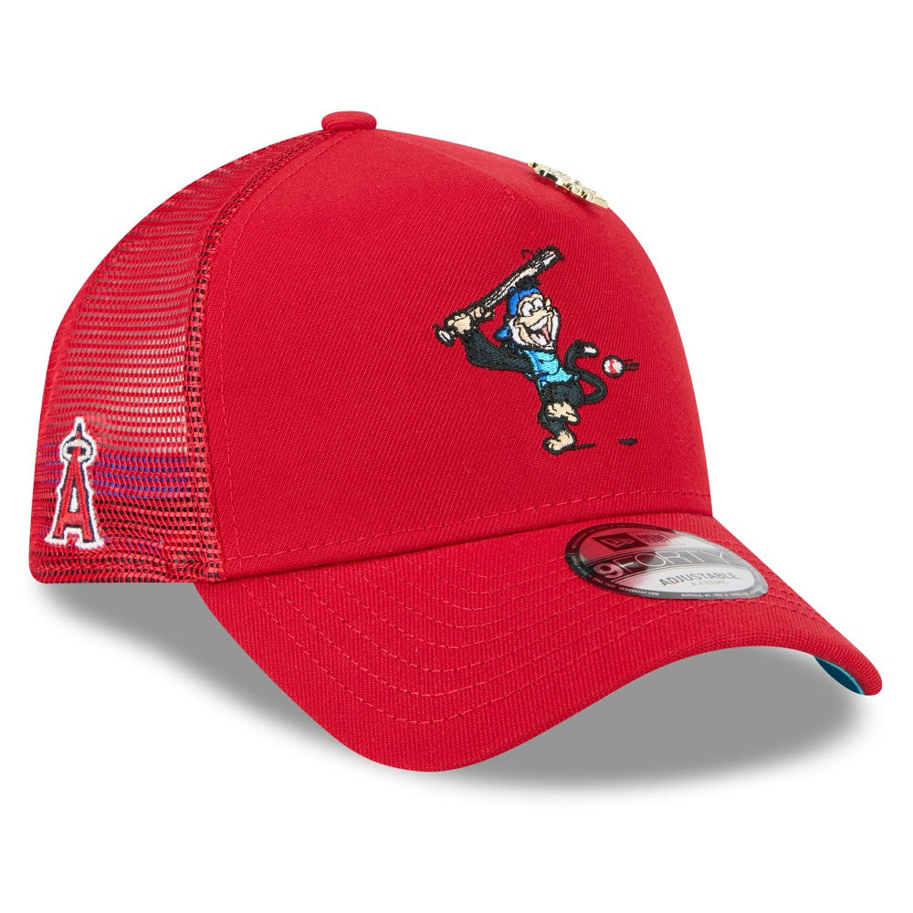 MLB Los Angeles Angels New Era 2025 Big League Chew A-Frame 9FORTY Adjustable Trucker Hat