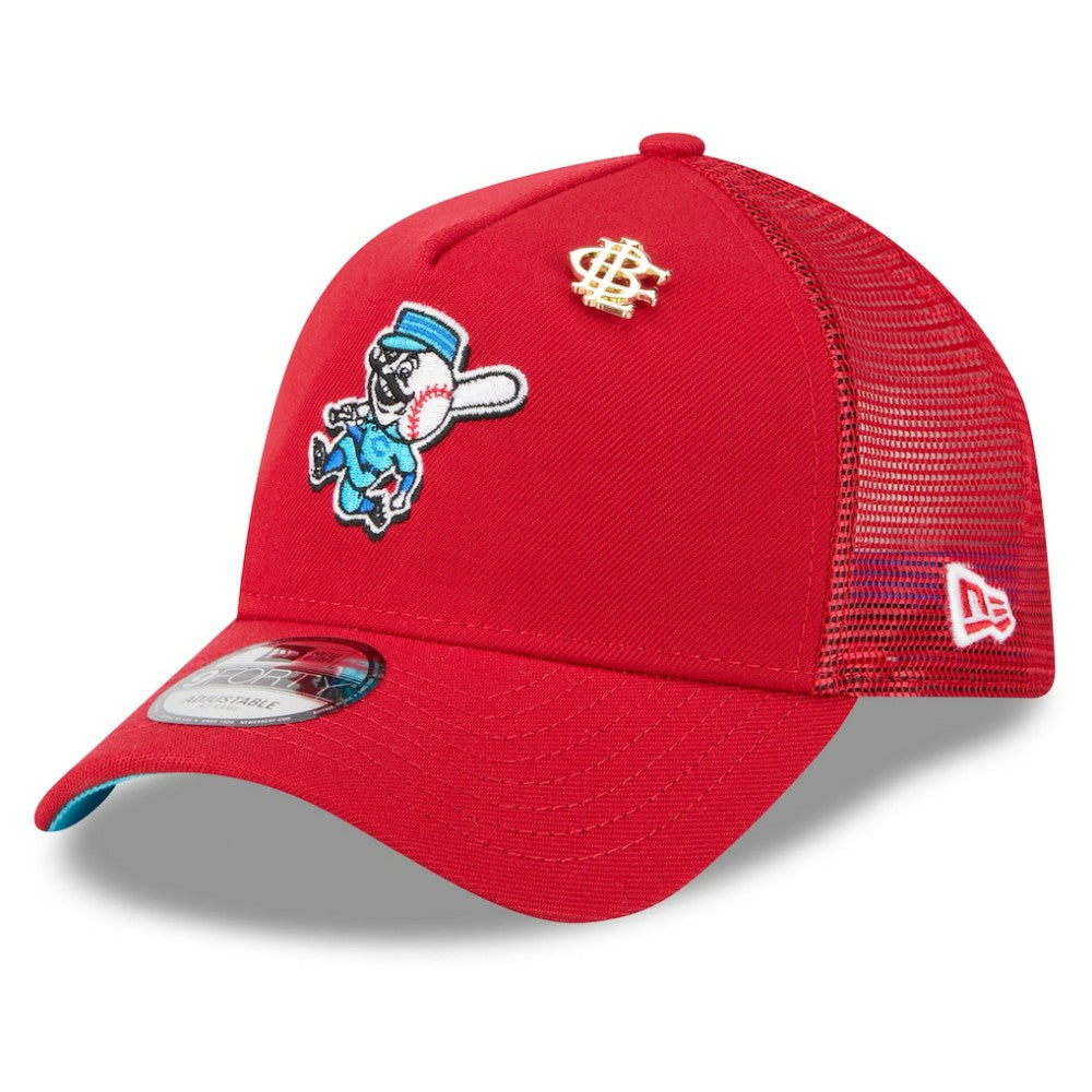 MLB Cincinnati Reds New Era 2025 Big League Chew A-Frame 9FORTY Adjustable Trucker Hat