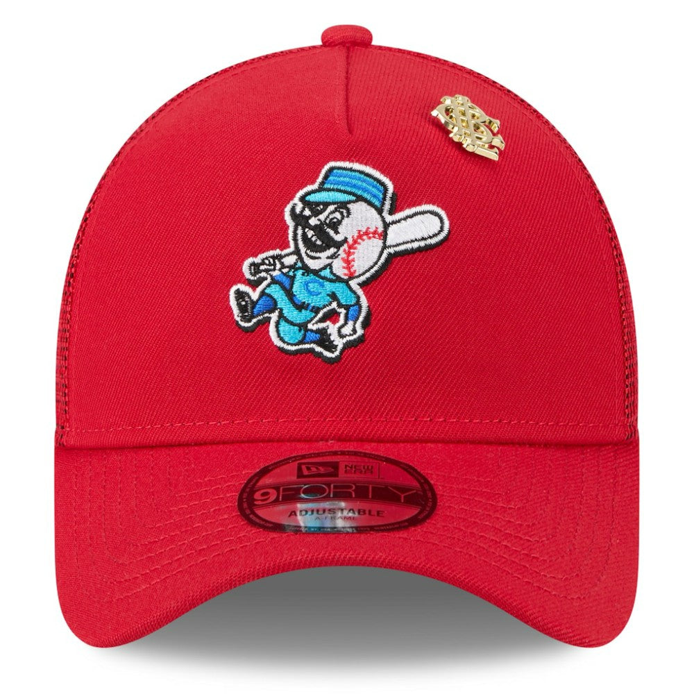 MLB Cincinnati Reds New Era 2025 Big League Chew A-Frame 9FORTY Adjustable Trucker Hat