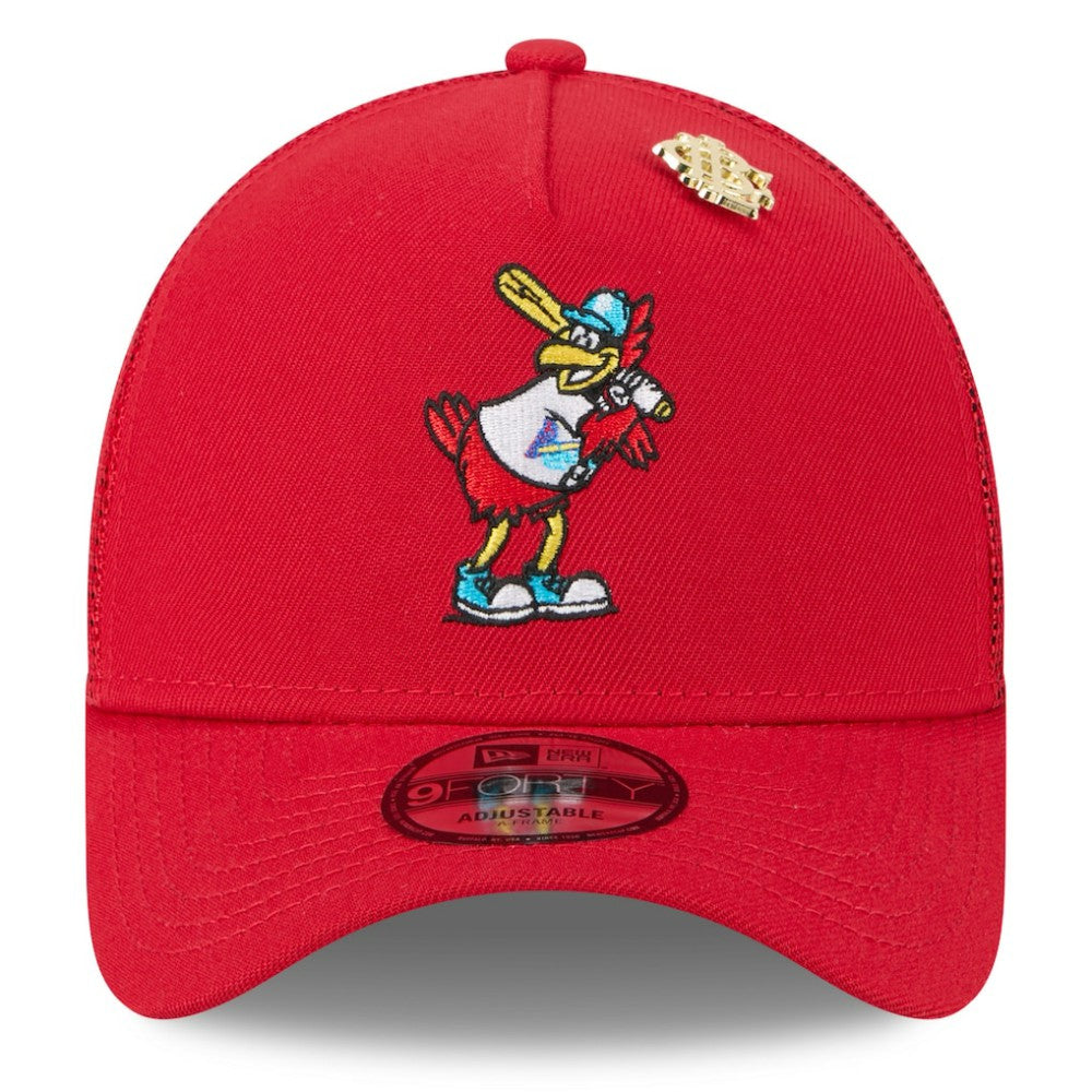 MLB St. Louis Cardinals New Era 2025 Big League Chew A-Frame 9FORTY Adjustable Trucker Hat