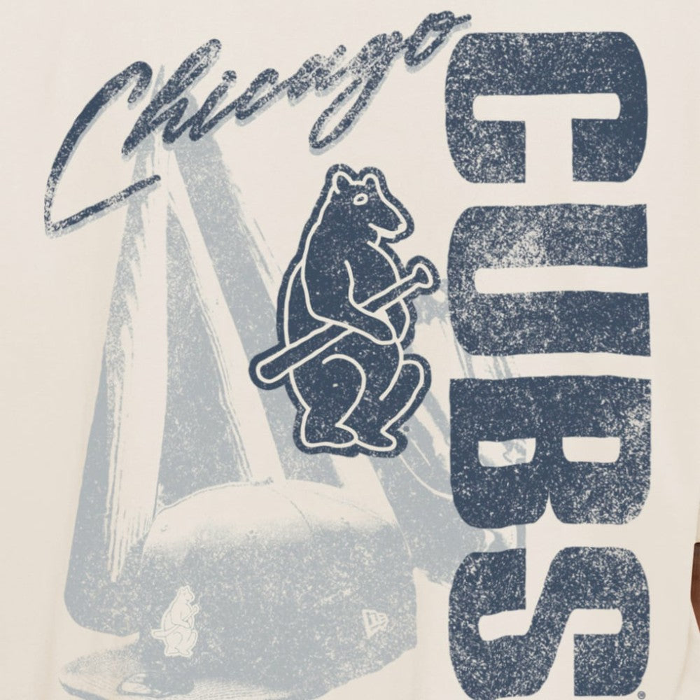 MLB Chicago Cubs New Era Cooperstown Collection Oversized Throwback Distressed T-Shirt