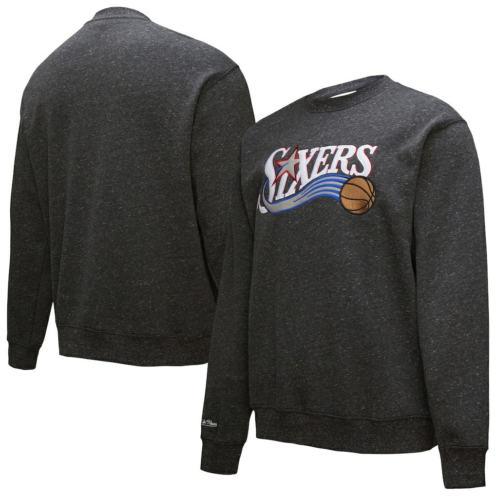 NBA Philadelphia 76ers Hardwood Classics Blackout Collection Snow Washed Pullover Sweatshirt