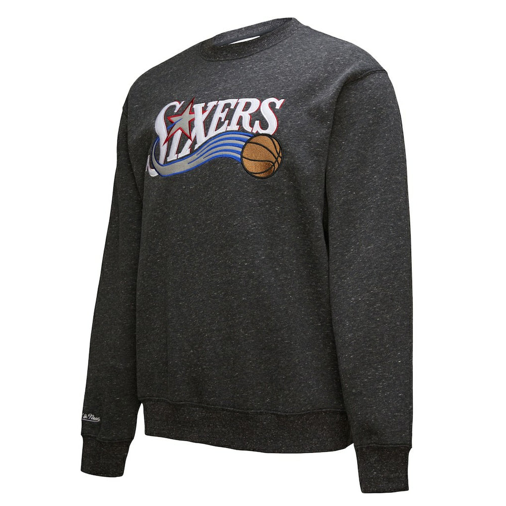 NBA Philadelphia 76ers Hardwood Classics Blackout Collection Snow Washed Pullover Sweatshirt