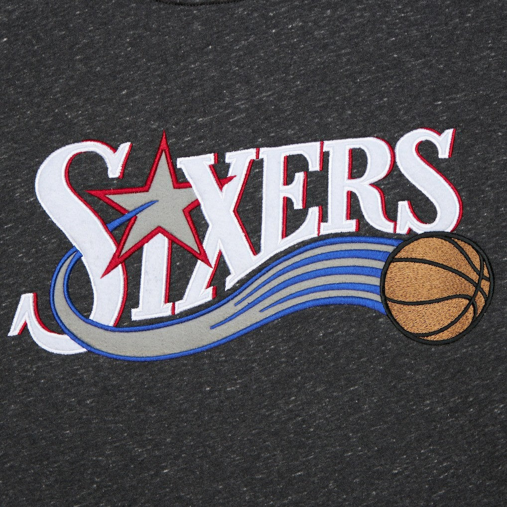 NBA Philadelphia 76ers Hardwood Classics Blackout Collection Snow Washed Pullover Sweatshirt