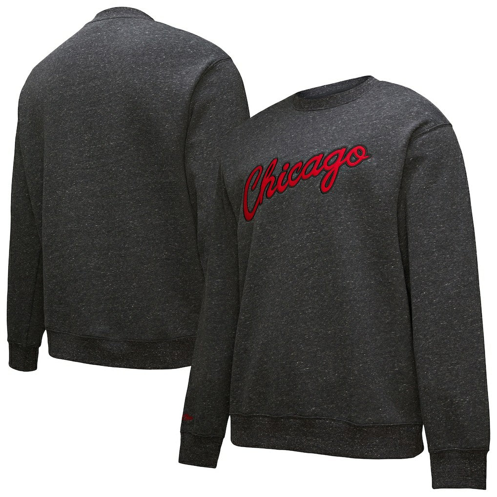 NBA Chicago Bulls Hardwood Classics Blackout Collection Snow Washed Pullover Sweatshirt