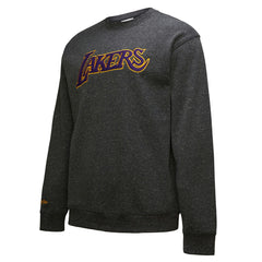 NBA Los Angeles Lakers Black Out Collection Snow Washed Vintage Logo Pullover Sweatshirt