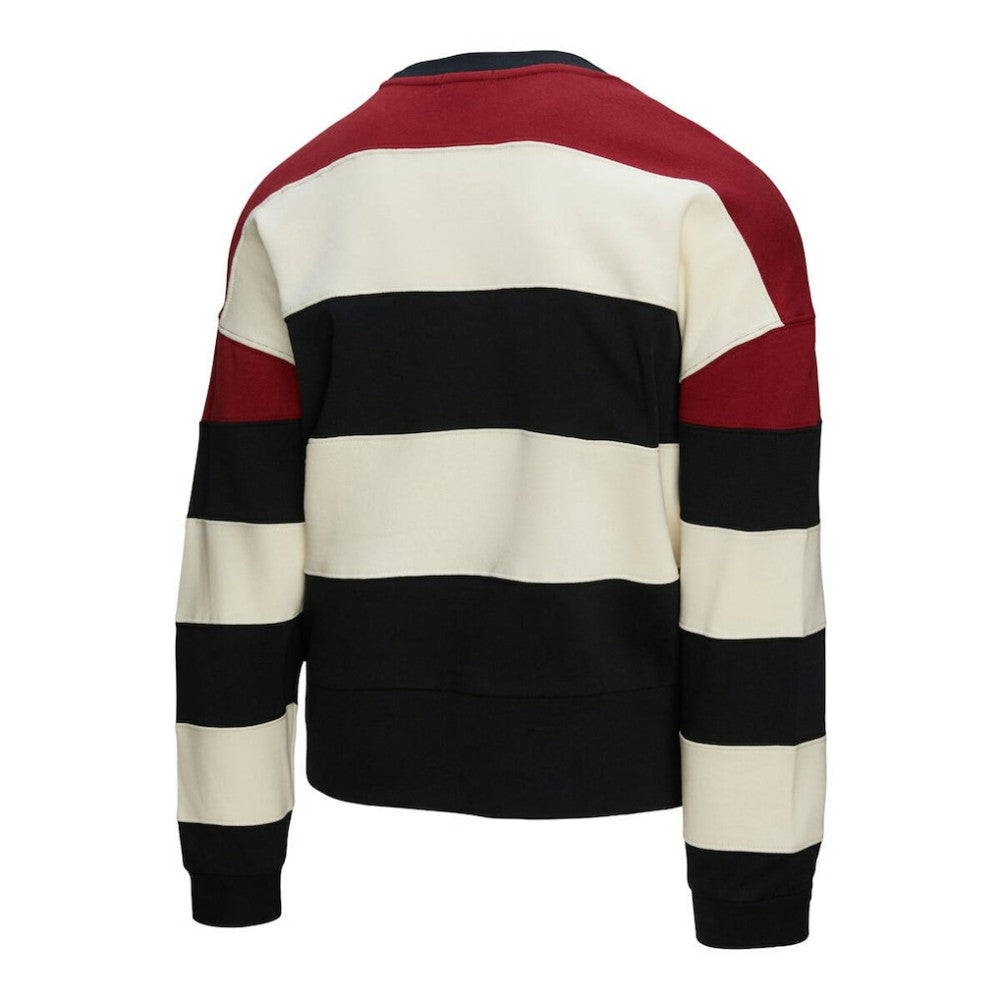 MLB Philadelphia Phillies Mitchell & Ness Women's Cooperstown Collection Blocked Fleece Pullover Sweatshirt- Burgundy/Black