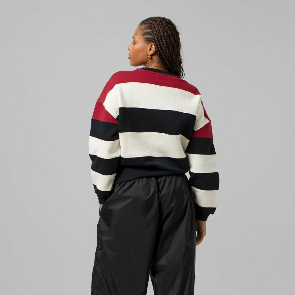 MLB Philadelphia Phillies Mitchell & Ness Women's Cooperstown Collection Blocked Fleece Pullover Sweatshirt- Burgundy/Black