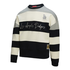 MLB Los Angeles Dodgers Mitchell & Ness Women's Cooperstown Collection Blocked Fleece Pullover Sweatshirt- Gray/Black