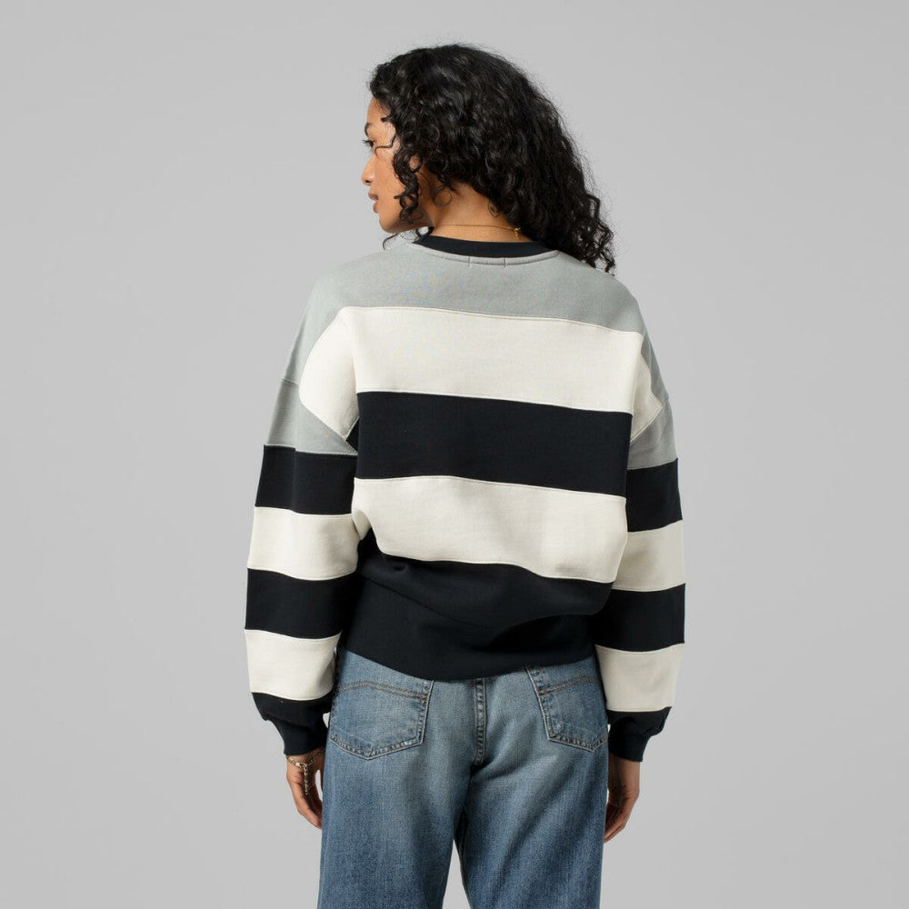 MLB Los Angeles Dodgers Mitchell & Ness Women's Cooperstown Collection Blocked Fleece Pullover Sweatshirt- Gray/Black