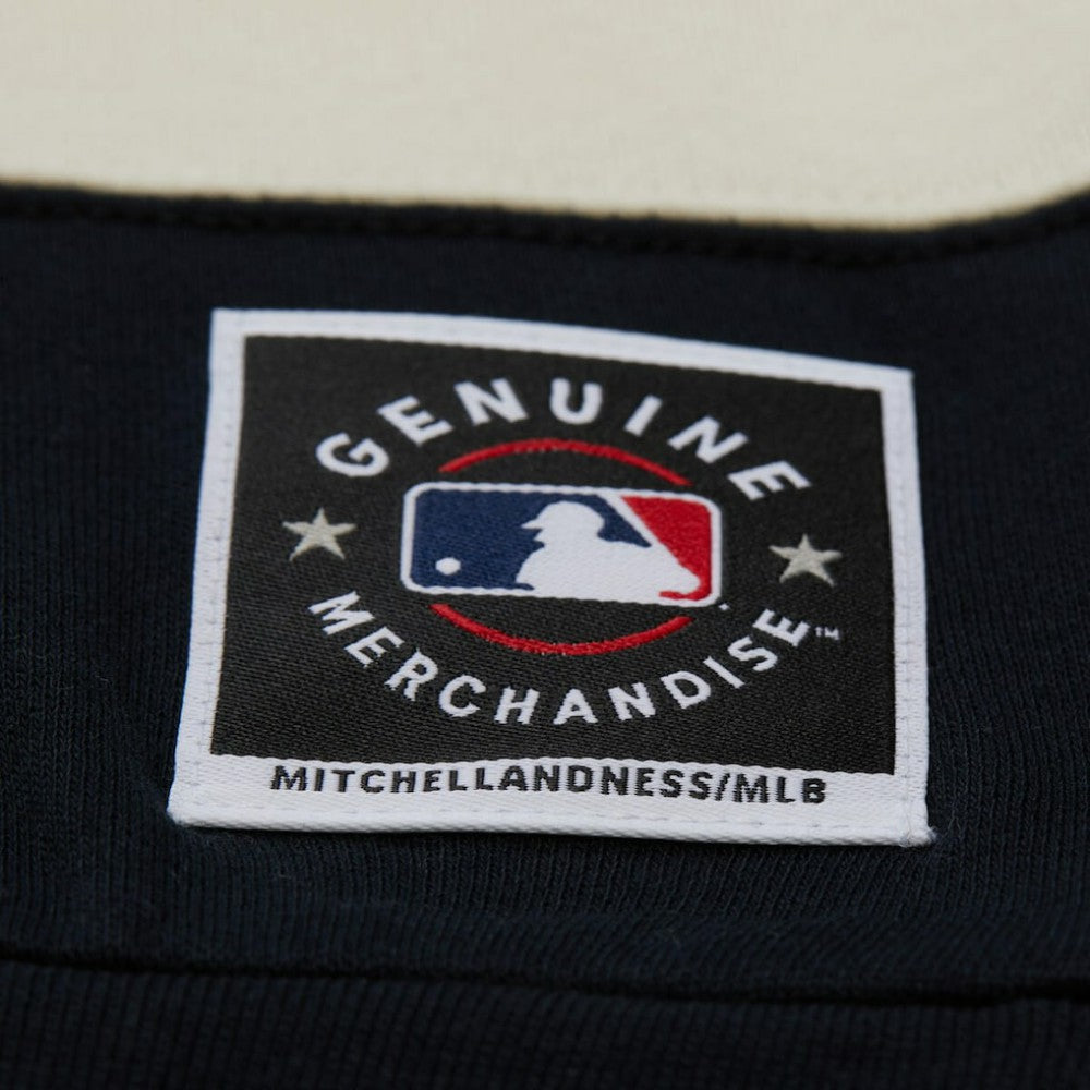 MLB Minnesota Twins Mitchell & Ness Women's Cooperstown Collection Blocked Fleece Pullover Sweatshirt- Navy/Black