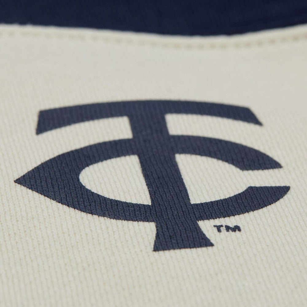 MLB Minnesota Twins Mitchell & Ness Women's Cooperstown Collection Blocked Fleece Pullover Sweatshirt- Navy/Black