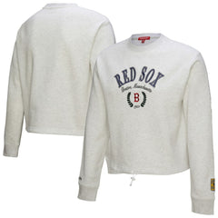 MLB Boston Red Sox Mitchell & Ness Women's Cropped Toggle Pullover Sweatshirt