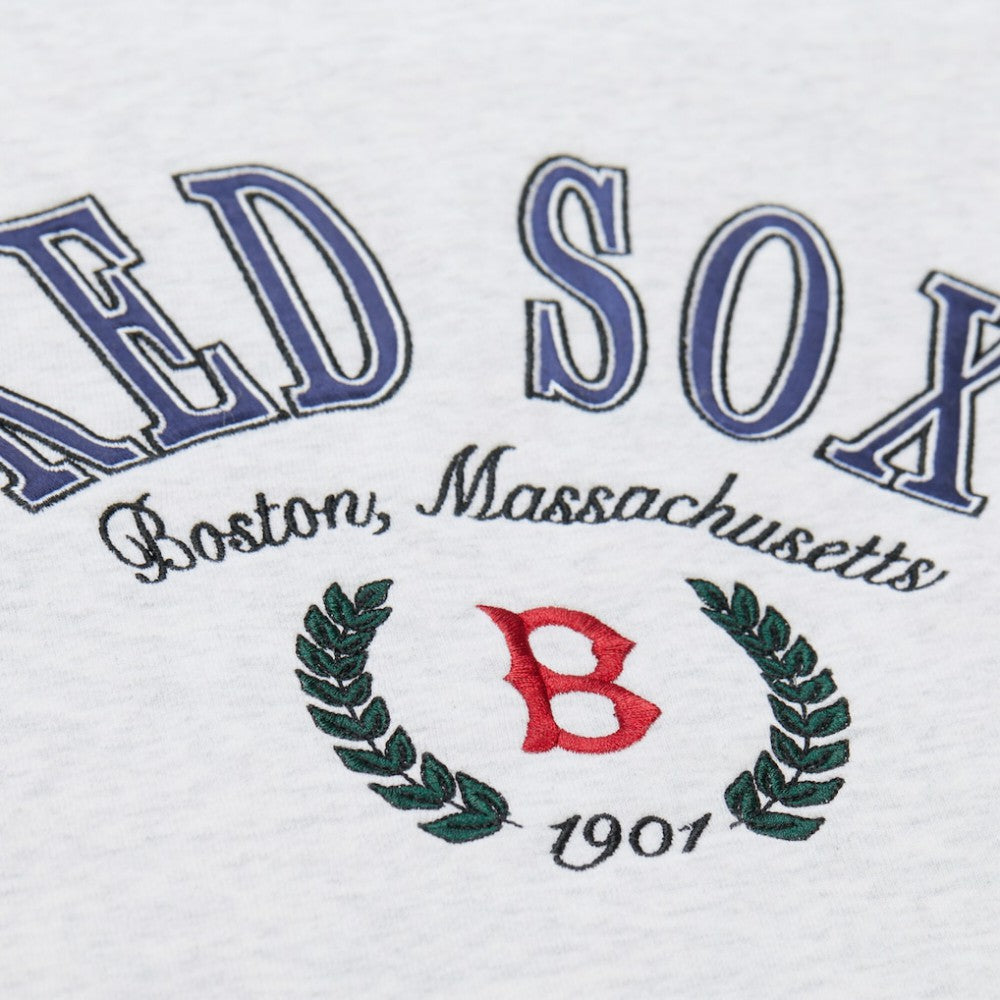 MLB Boston Red Sox Mitchell & Ness Women's Cropped Toggle Pullover Sweatshirt