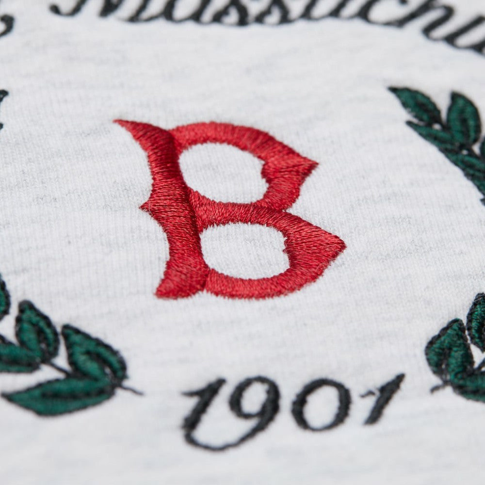 MLB Boston Red Sox Mitchell & Ness Women's Cropped Toggle Pullover Sweatshirt