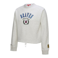 MLB Atlanta Braves Mitchell & Ness Women's Cropped Toggle Pullover Sweatshirt